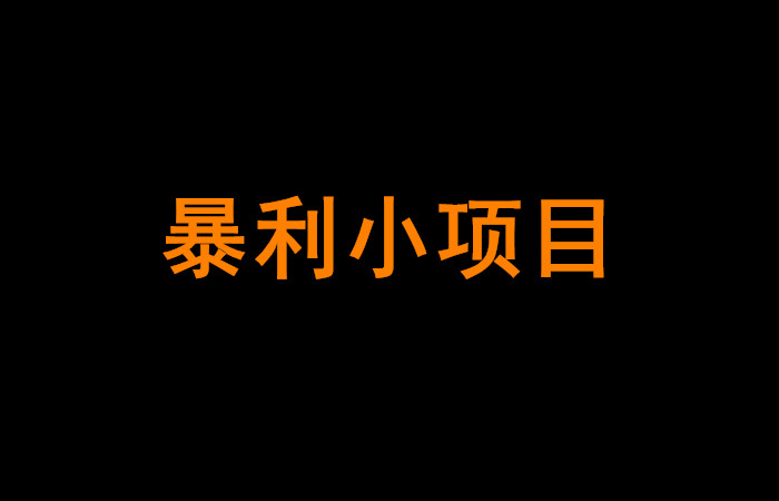 暴利小项目分享