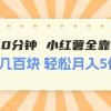 一天10分钟 小红薯全靠搬运  一单几百块 轻松月入5位数