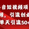 制作抖音短视频项目拆解视频引流创业粉，一天引流50+教程+工具+素材