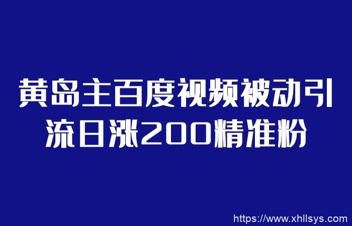 黄岛主百度视频被动引流日涨200精准粉