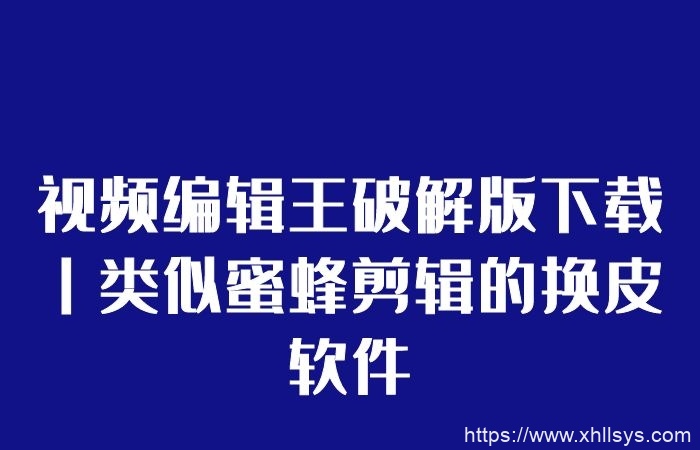 视频编辑王破解版下载丨类似蜜蜂剪辑的换皮软件