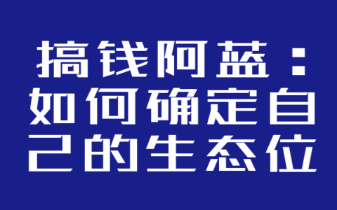 搞钱阿蓝：如何确定自己的生态位