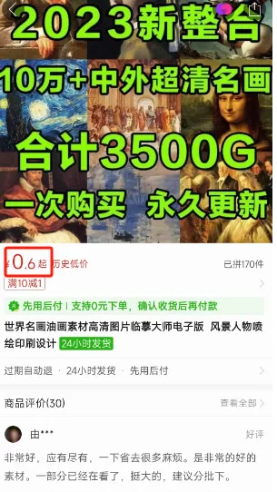 抖音小红书卖油画素材项目分享插图2
