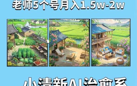 AI小清新治愈系插画制作教程：小红书5个号接广告月入2w+
