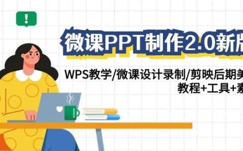 老师\讲师PPT动画制作教程：WPS教学/微课设计录制/剪映后期美化/教程+工具+素材
