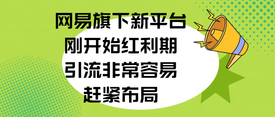 网易旗下新平台，刚开始红利期，引流非常容易，赶紧布局插图