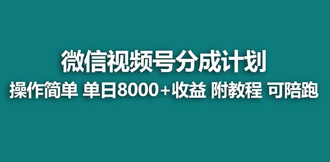 【蓝海项目】视频号分成计划最新玩法，单天收益8000+，附玩法教程，24年…插图