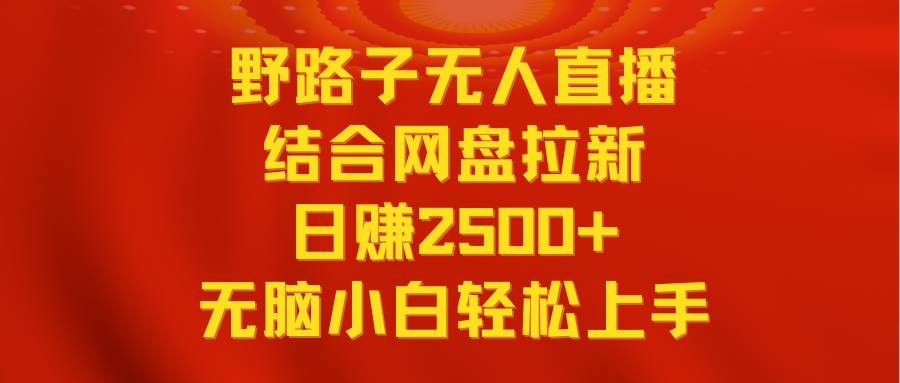 无人直播野路子结合网盘拉新，日赚2500+多平台变现，小白无脑轻松上手操作插图
