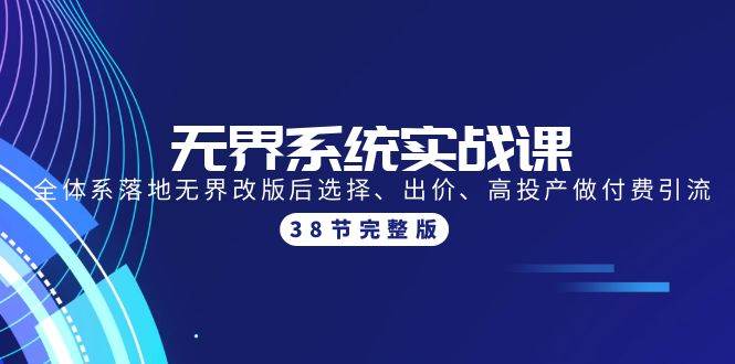 **系统实战课：全体系落地**改版后选择、出价、高投产做付费引流-38节插图