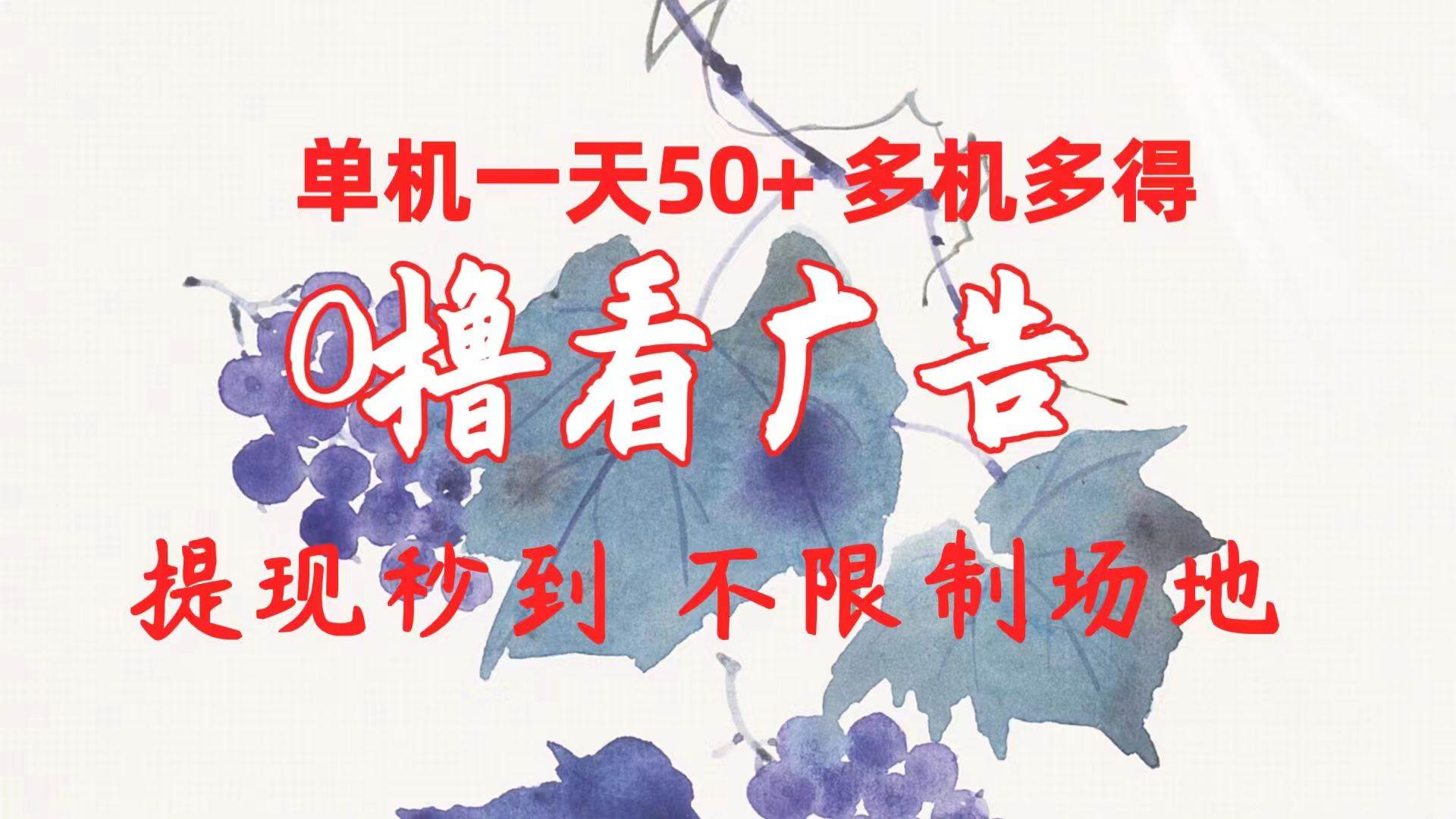 0*看广告 单机一天50+多机多得 提现秒到 不限制场地操作插图