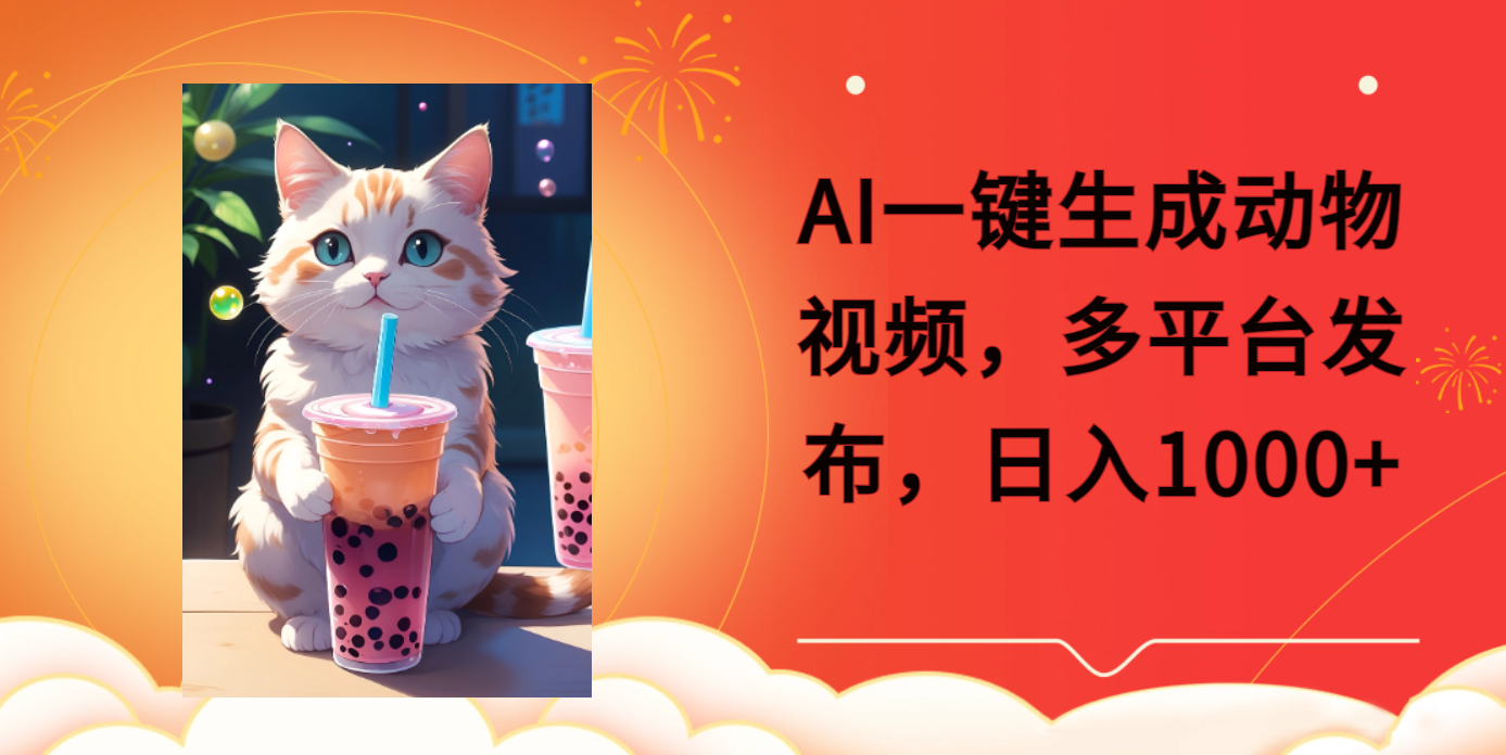 AI一键生成动物搞笑视频，多平台发布，轻松破千万播放，日入2000+插图