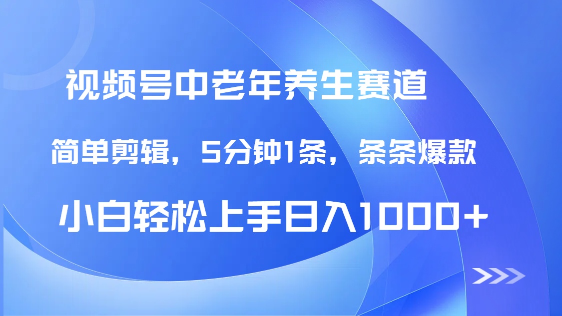 DeepSeek+既梦做视频号中老年养生赛道，条条爆款5分钟1条，轻松日入1000+插图