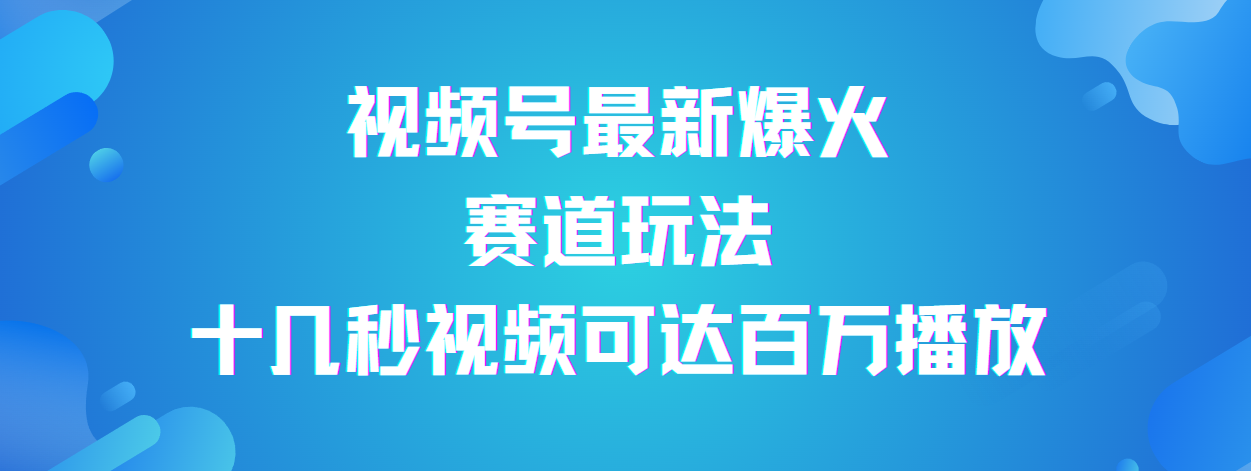 视频号最新爆火赛道玩法，流量巨大，视频制作简单，轻松月入数万插图