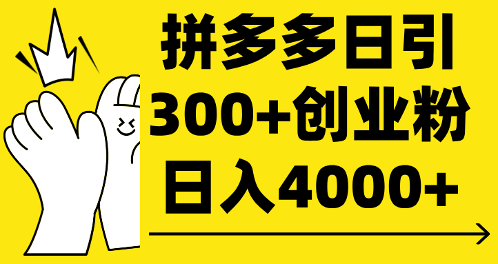 拼多多日引300+创业粉 日入4000+插图