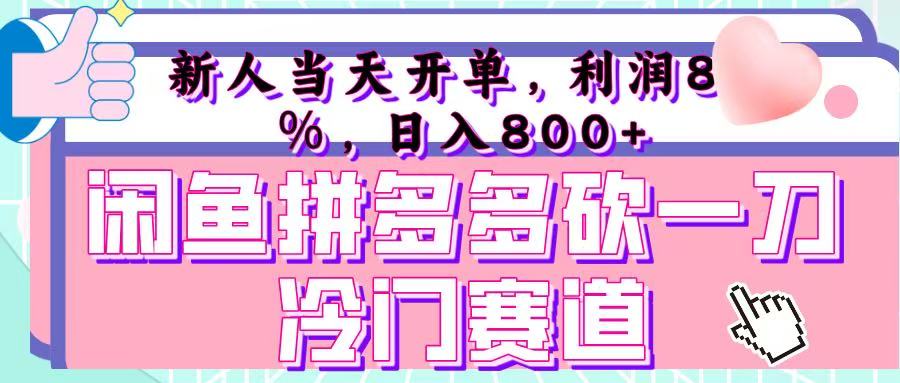 咸鱼拼夕夕砍一刀冷门暴力赛道，新人当天开单，利润百分之八十，日入 800+插图