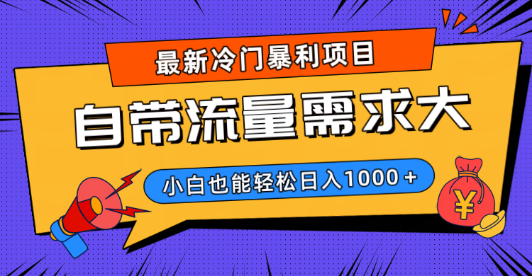 最新冷门暴利项目，自带流量需求大，小白也能轻松日入1000+插图
