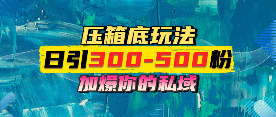 一天引流300-500粉，加爆你的私域，且都是实时变现，轻松日入1000+插图
