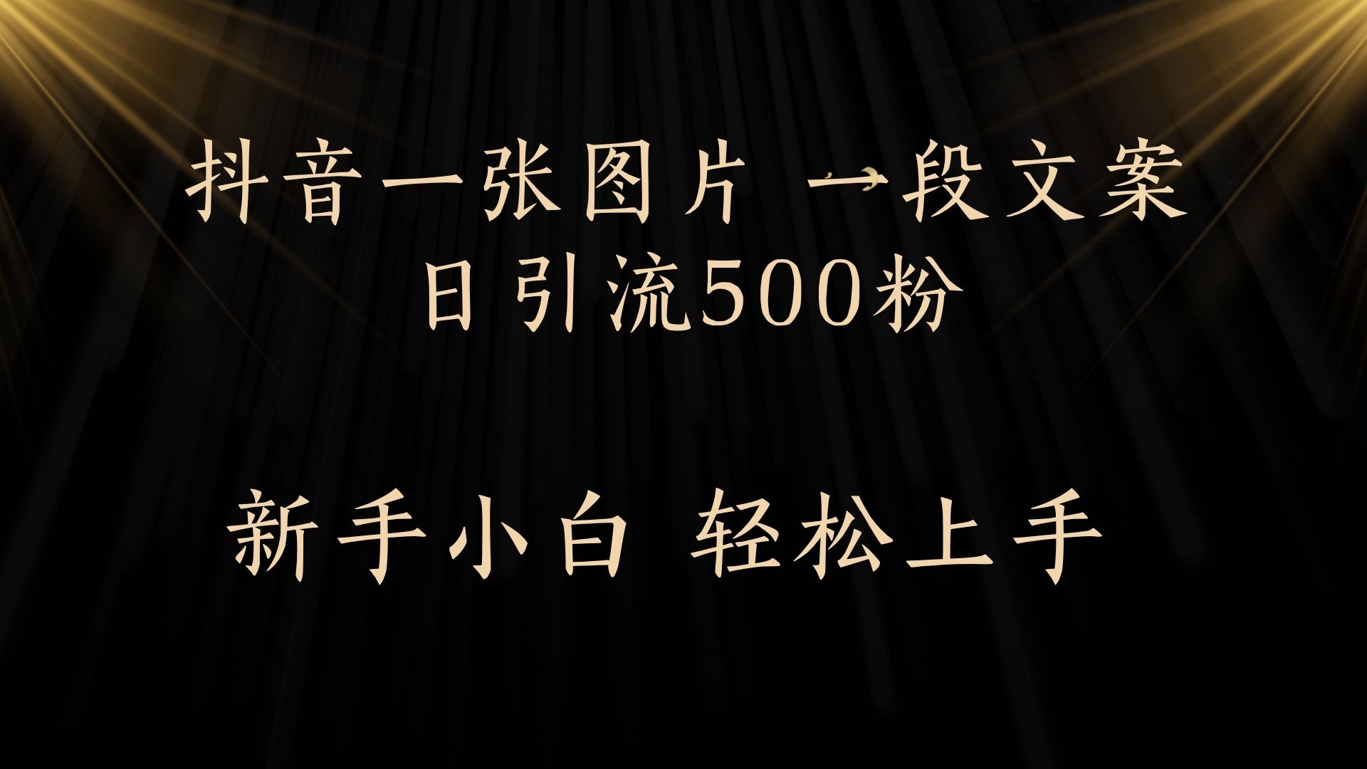 每天2分钟，抖音一张图片 一段文案日引流500粉插图