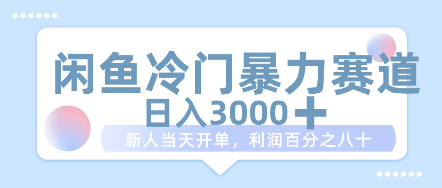 闲鱼冷门暴力赛道，一单 80%利润，新人轻松日入 1000+插图