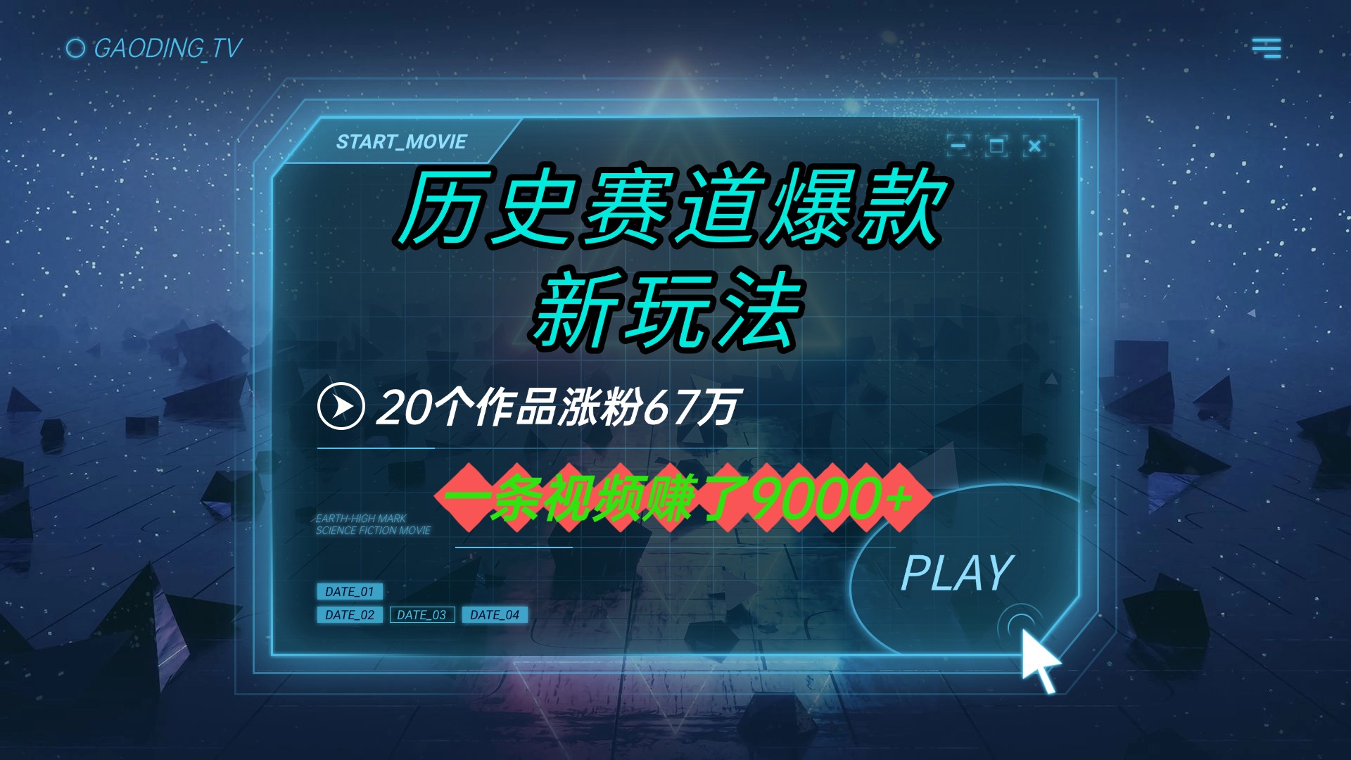 20个作品涨粉67万，一条视频赚了9000+，历史赛道爆款新玩法插图