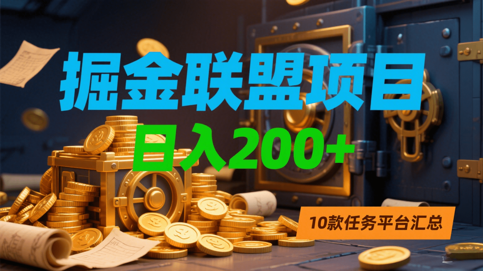 掘金联盟项目，日入200+，10款任务平台汇总插图
