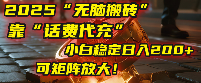 无脑搬砖项目：靠“话费代充”，小白稳定日入200+，可矩阵放大！插图