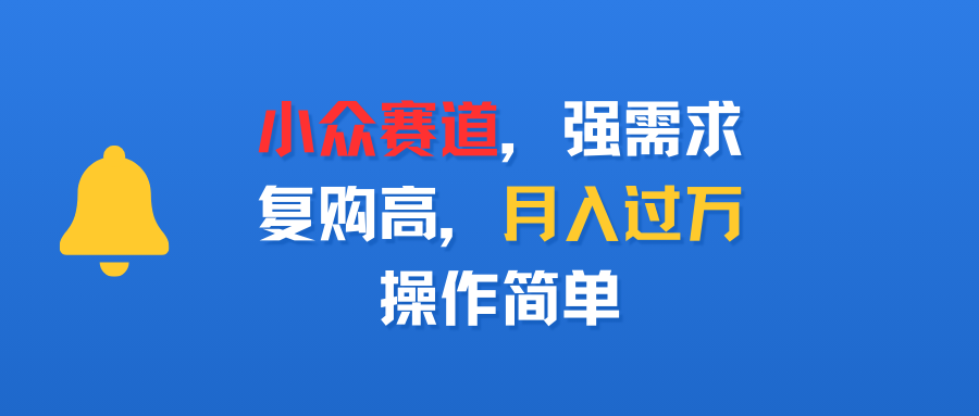 小众赛道，强需求，复购高，月入过万，操作简单插图