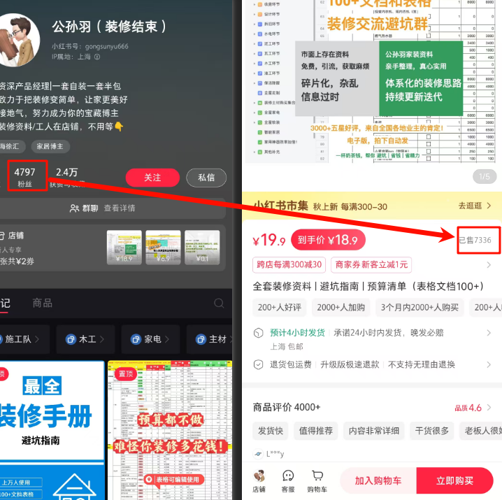 小红书卖装修表格手册，5*赚了14万，操作方法分享插图