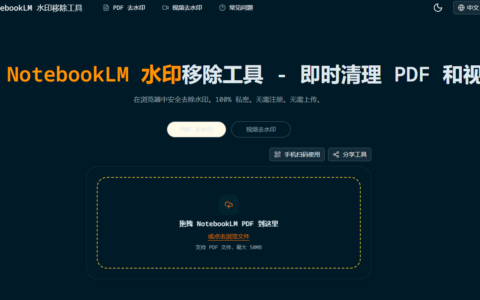 NotebookLM在线去水印工具网站，无注册上传