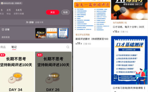 小红书卖新闻评述素材和AI口才训练
