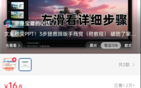 小红书卖文案自动PPT AI工具 变现16万