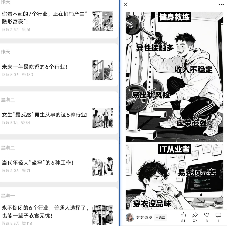 公众号用漫画二创爆文，流量稳定
