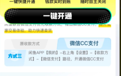 2026年1月14日闲鱼可以开通微信支付了