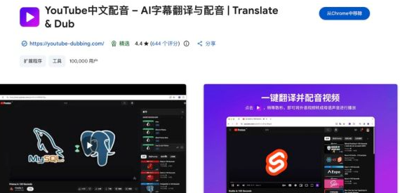 YouTube Dubbing油管配音翻译工具，直接翻译成母语学习
