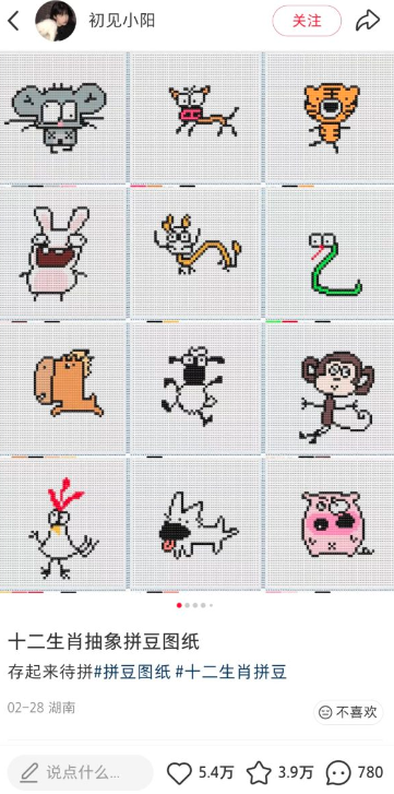 小红书拼豆成为超级趋势了