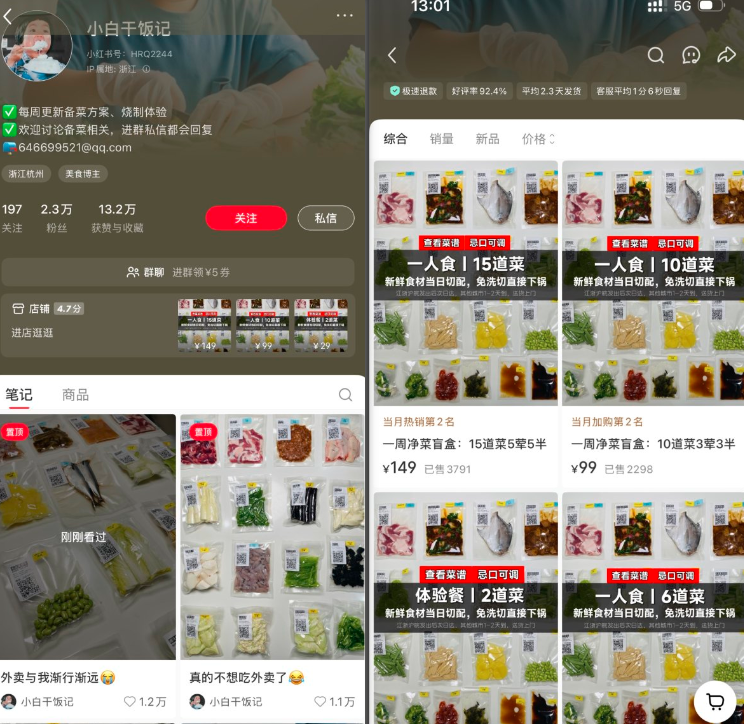 小红书卖净菜盲盒，流量好变现强